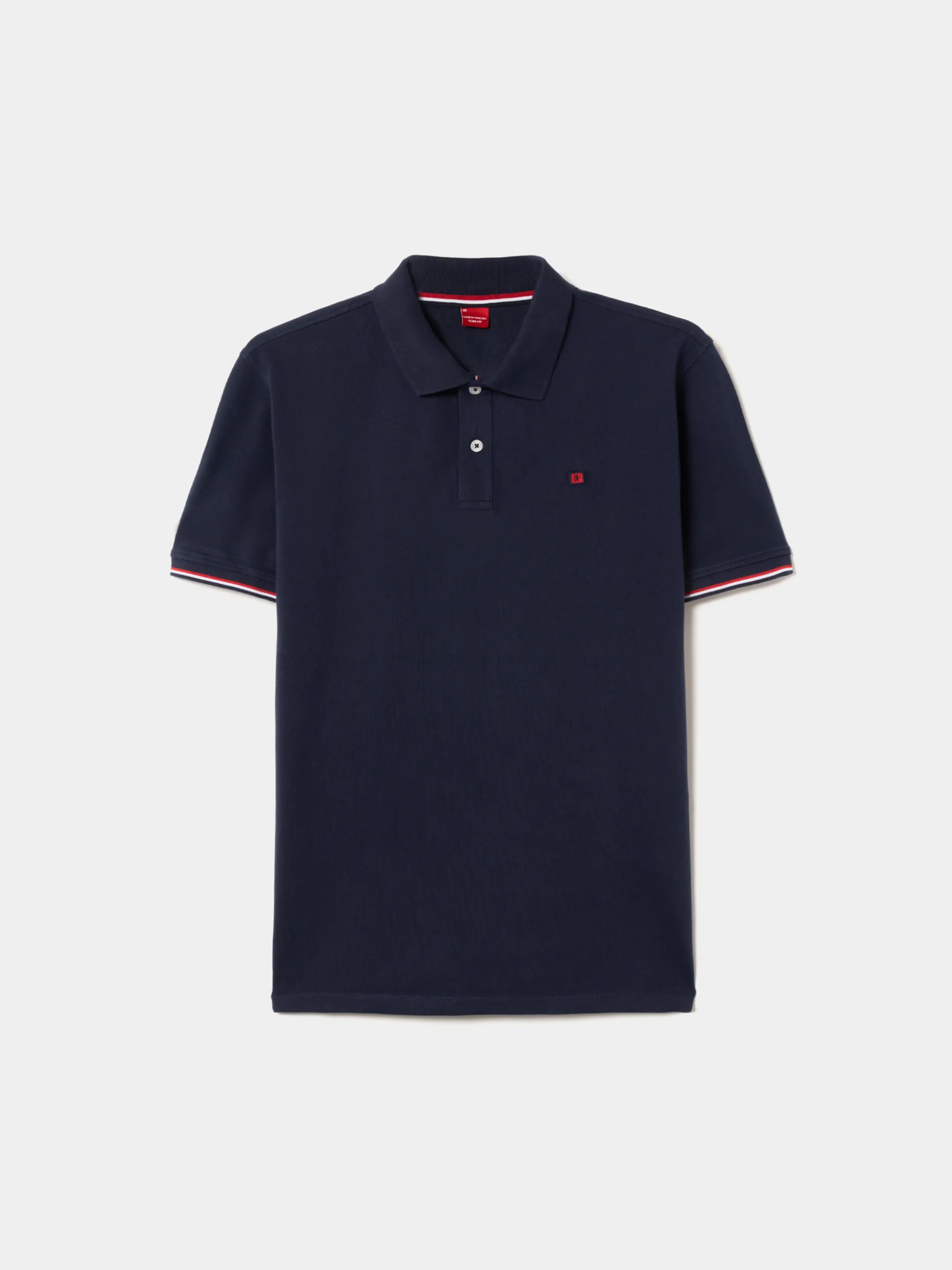 Polo piqué slim fit em algodão