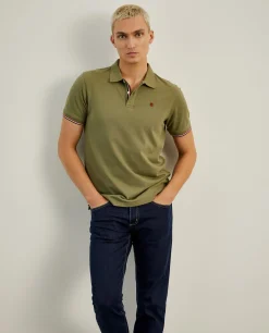 Polo piqué slim fit em algodão
