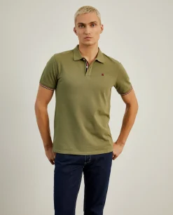 Polo piqué slim fit em algodão