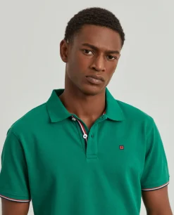 Polo piqué slim fit em algodão