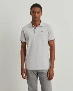 Polo piqué slim fit em algodão