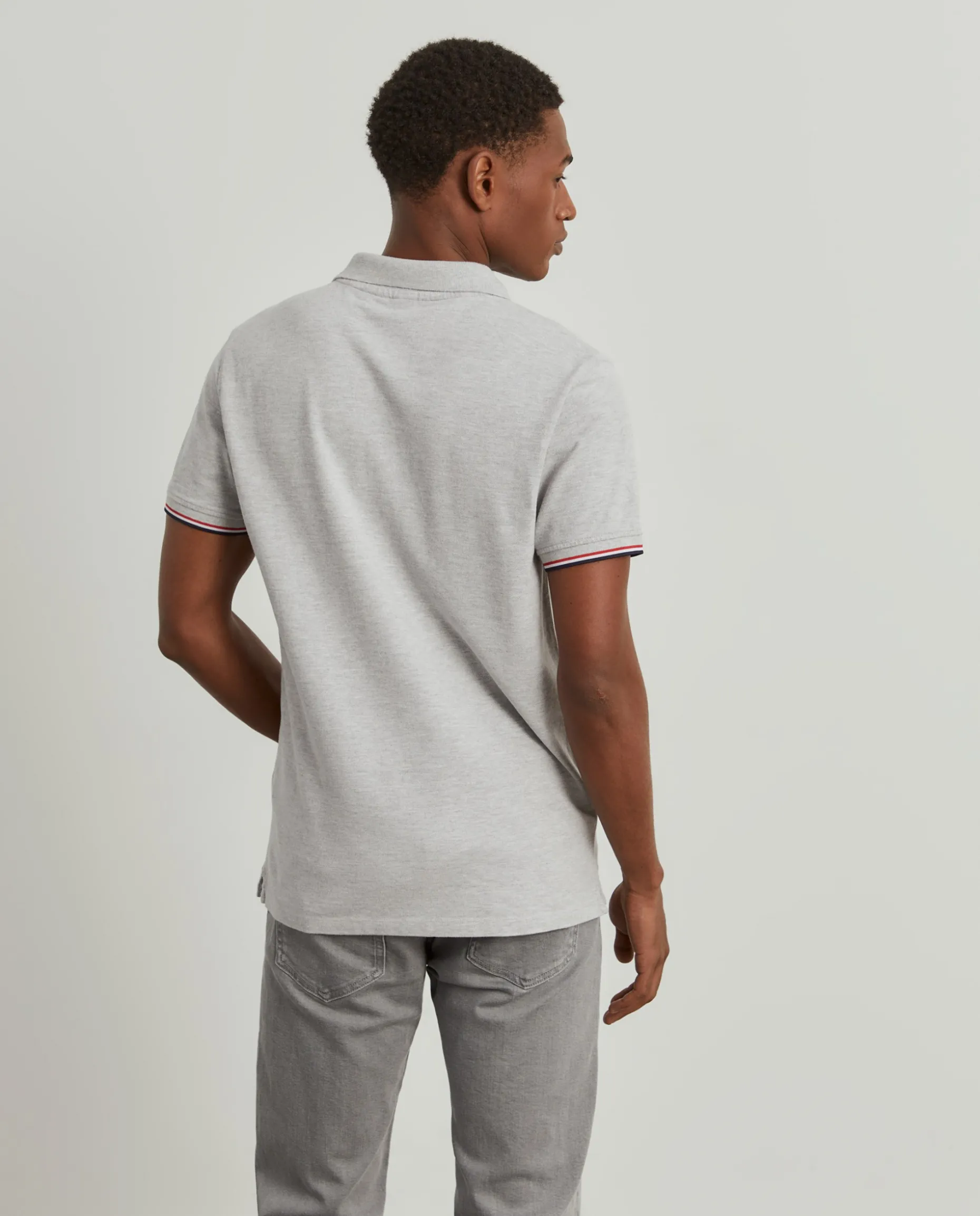 Polo piqué slim fit em algodão