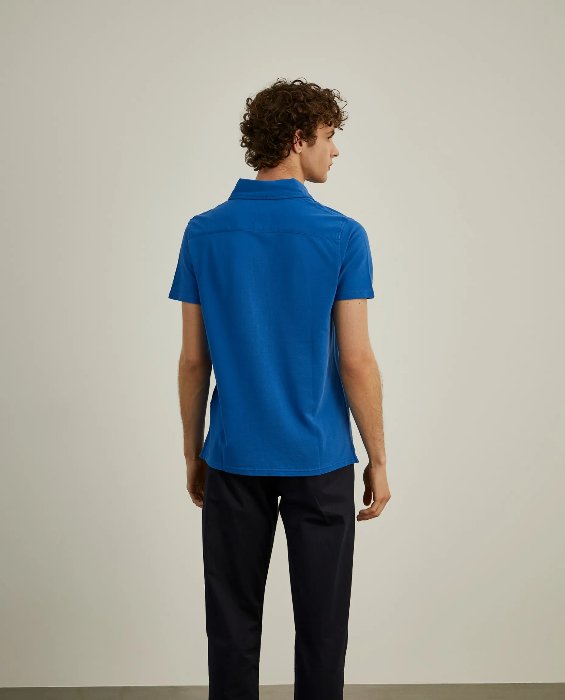 Polo piqué slim fit garment dye