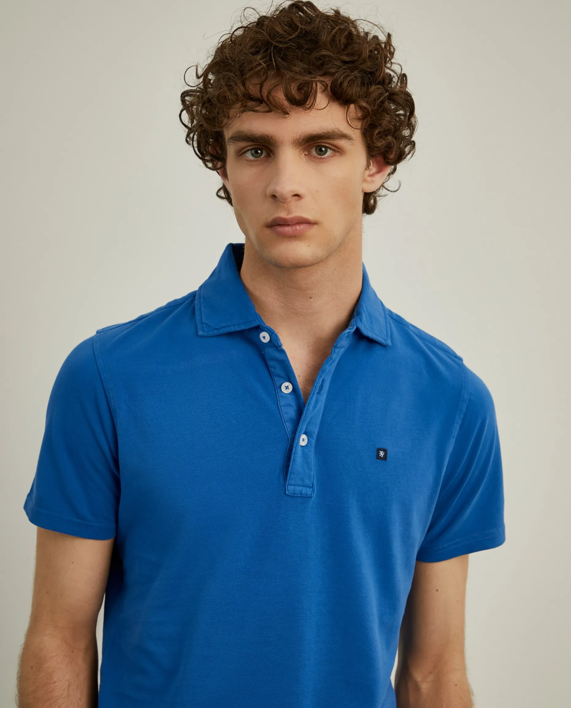 Polo piqué slim fit garment dye