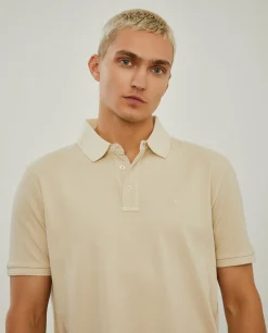 Polo piqué slim fit garment dye