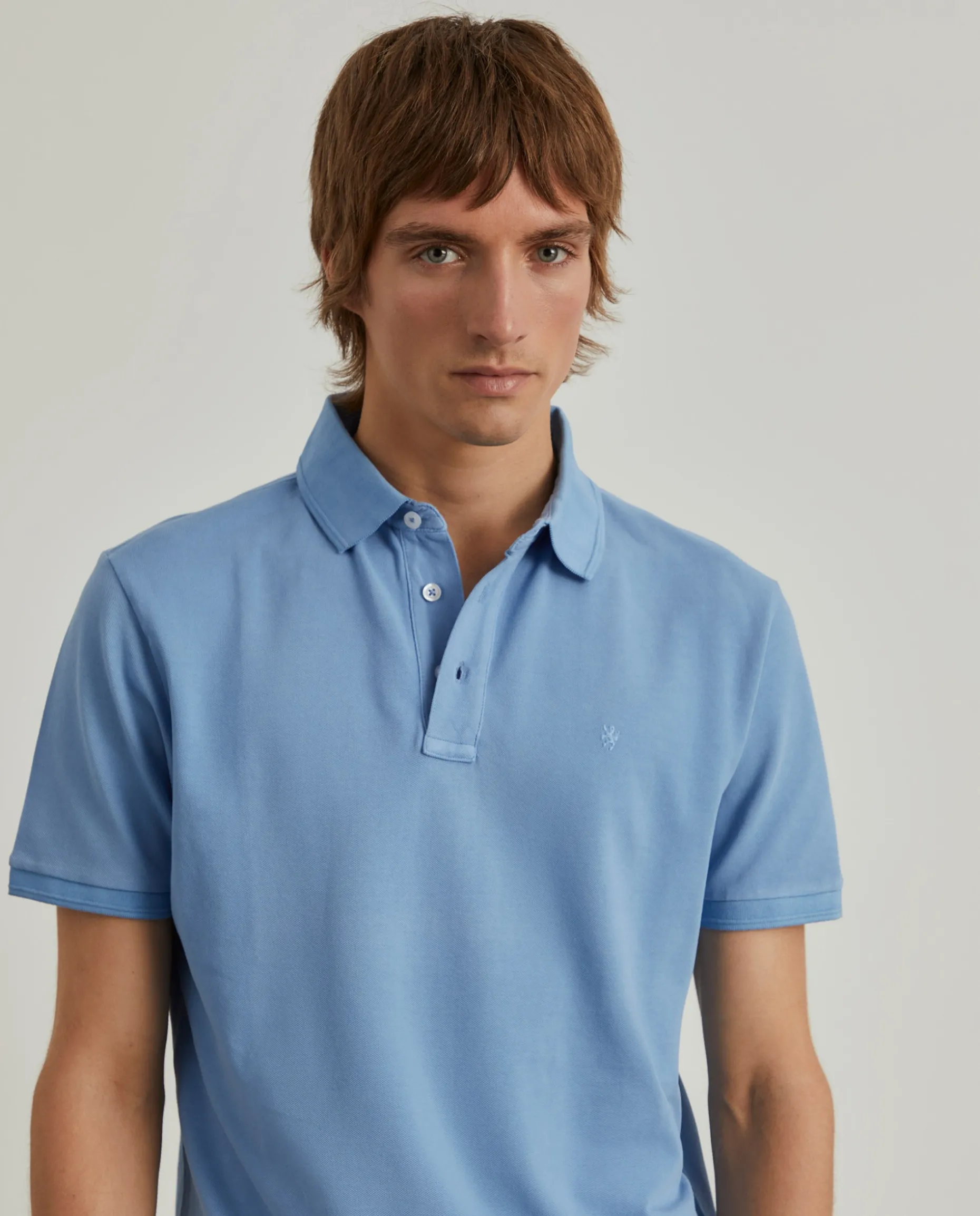 Polo piqué slim fit garment dye