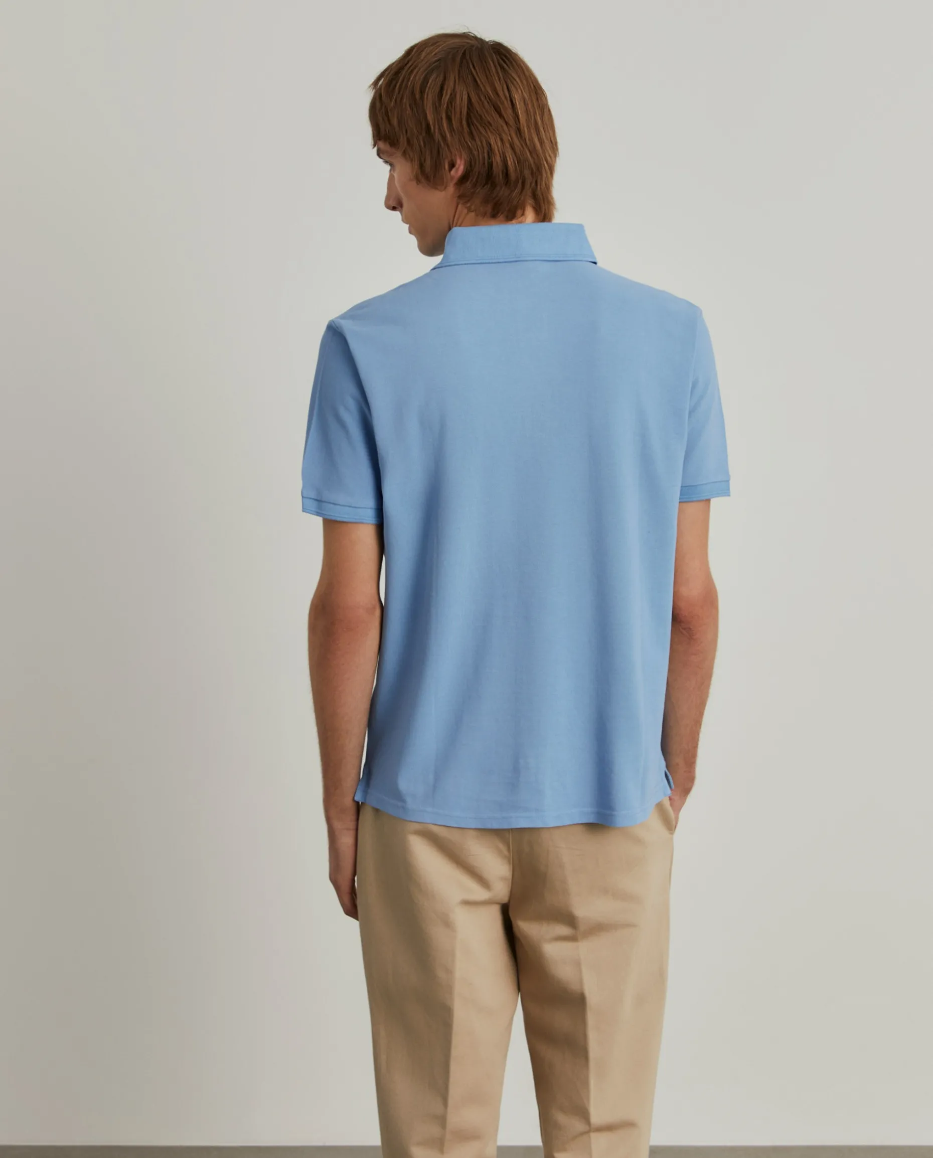 Polo piqué slim fit garment dye