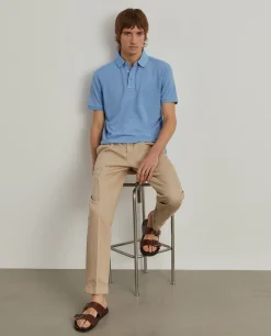 Polo piqué slim fit garment dye