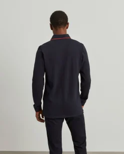 Polo piqué slim fit manga comprida