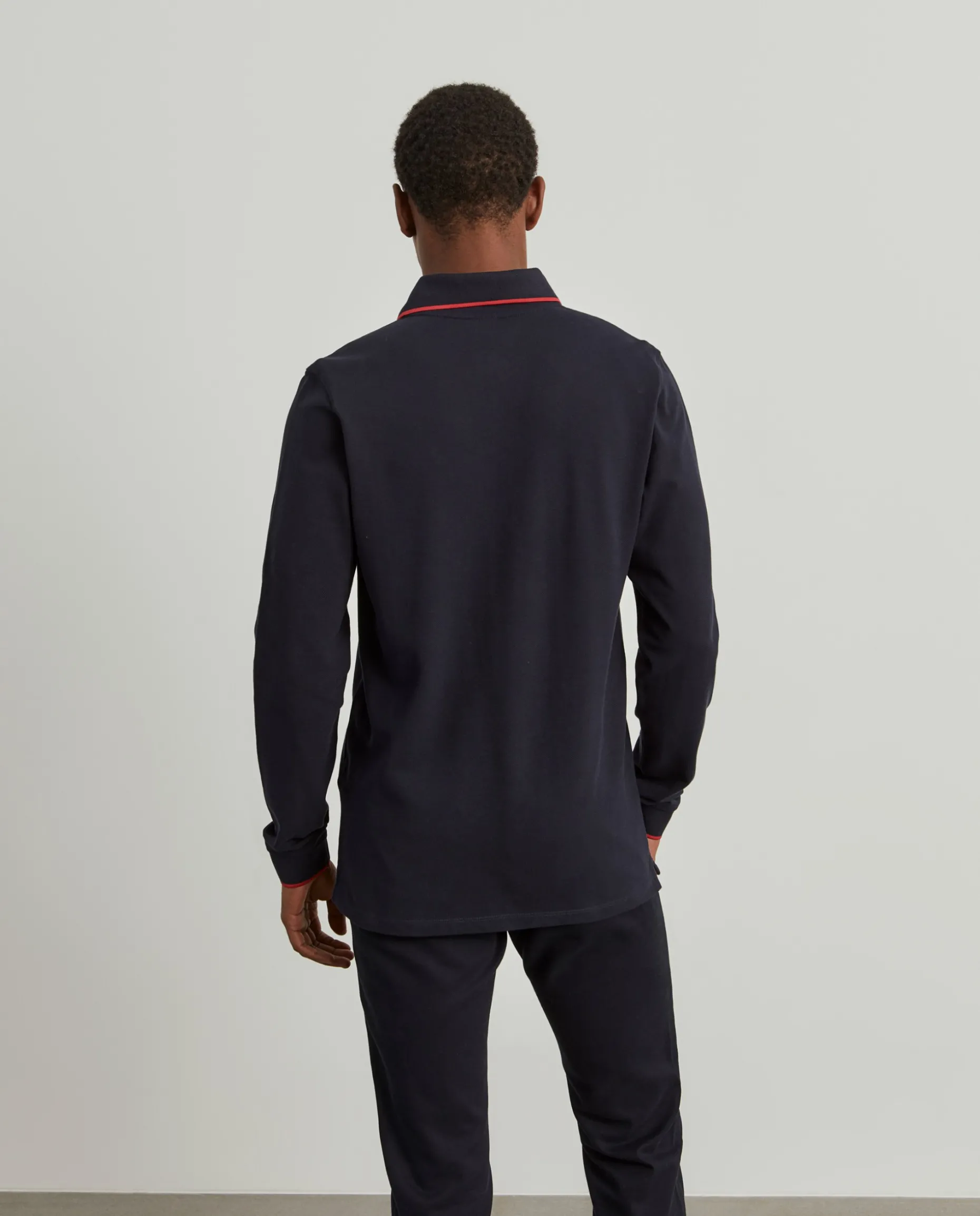 Polo piqué slim fit manga comprida