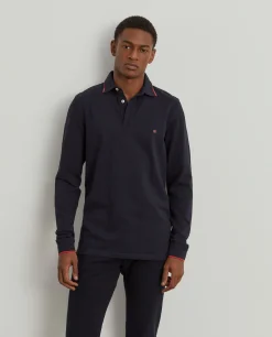 Polo piqué slim fit manga comprida