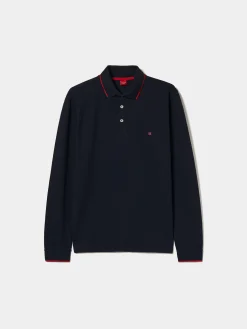 Polo piqué slim fit manga comprida