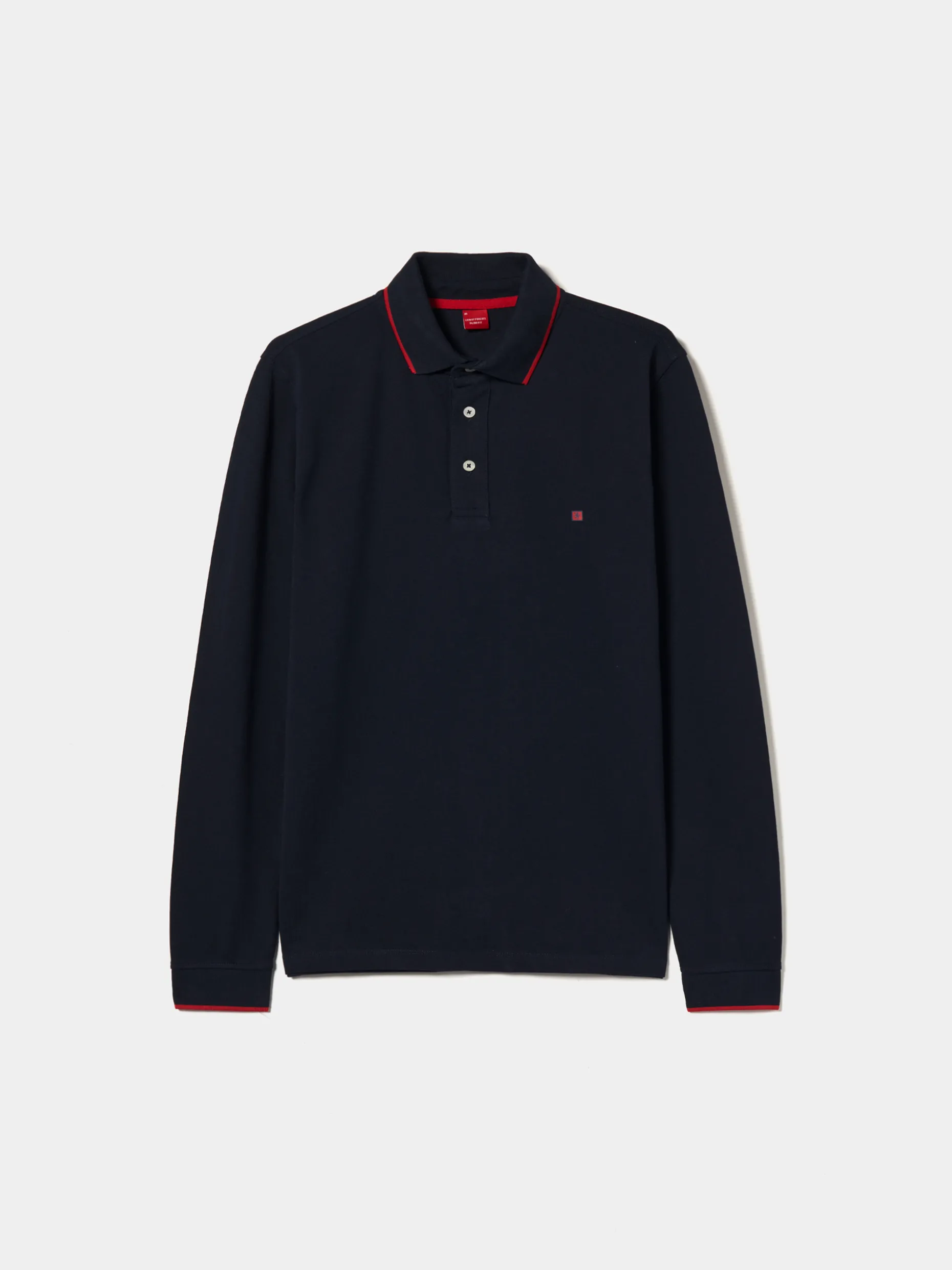 Polo piqué slim fit manga comprida