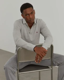 Polo piqué slim fit manga comprida