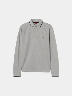 Polo piqué slim fit manga comprida