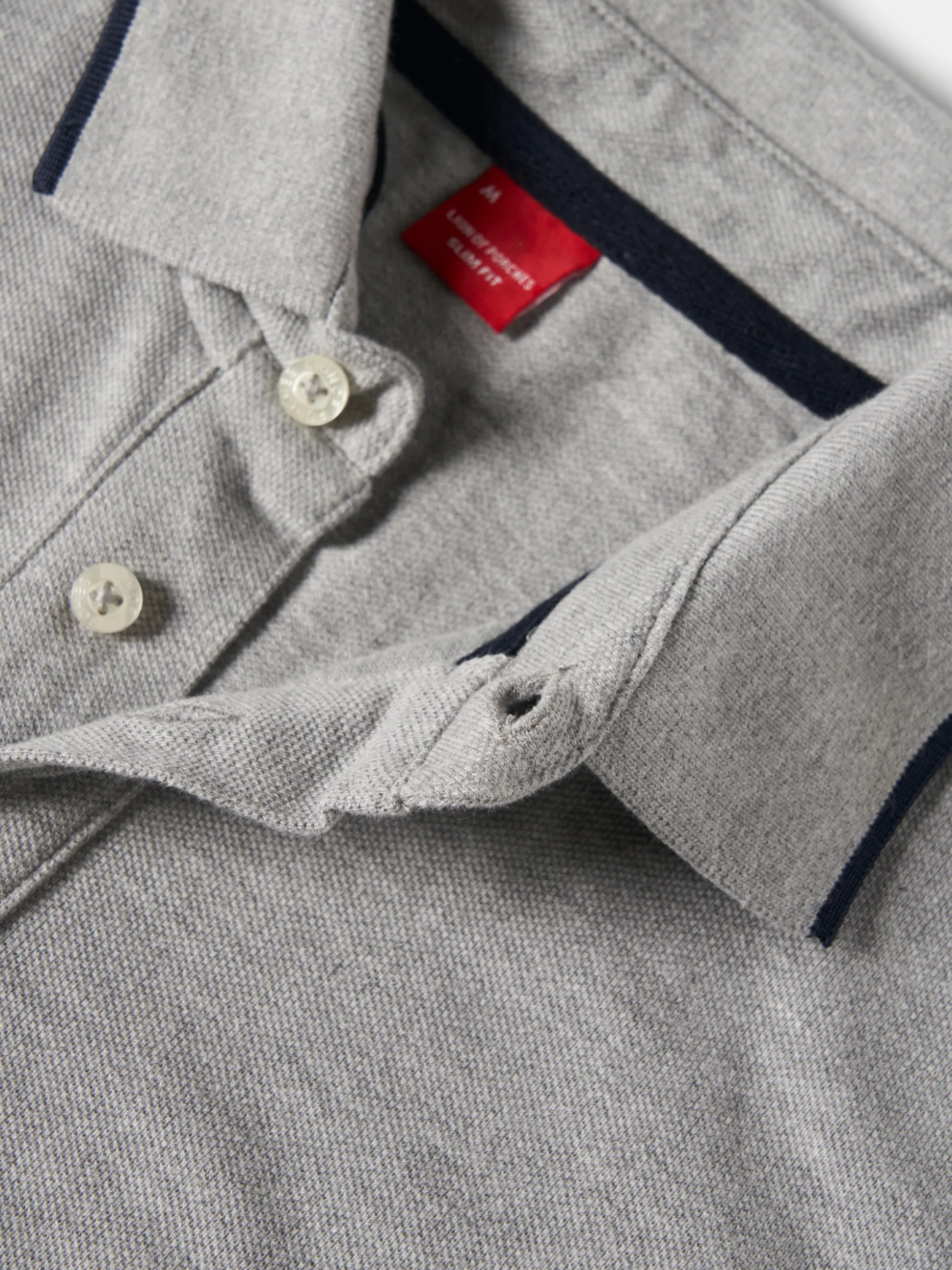 Polo piqué slim fit manga comprida