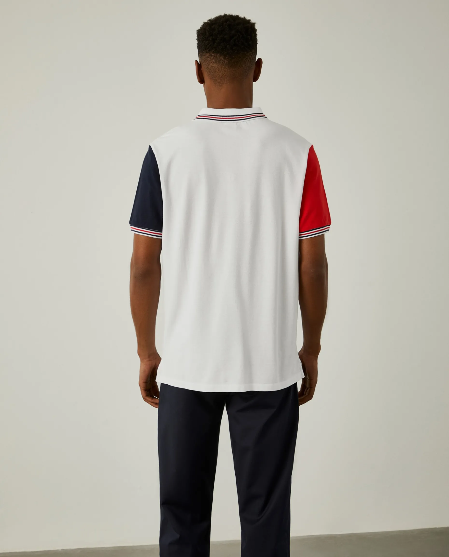 Polo piqué slim fit tricolor