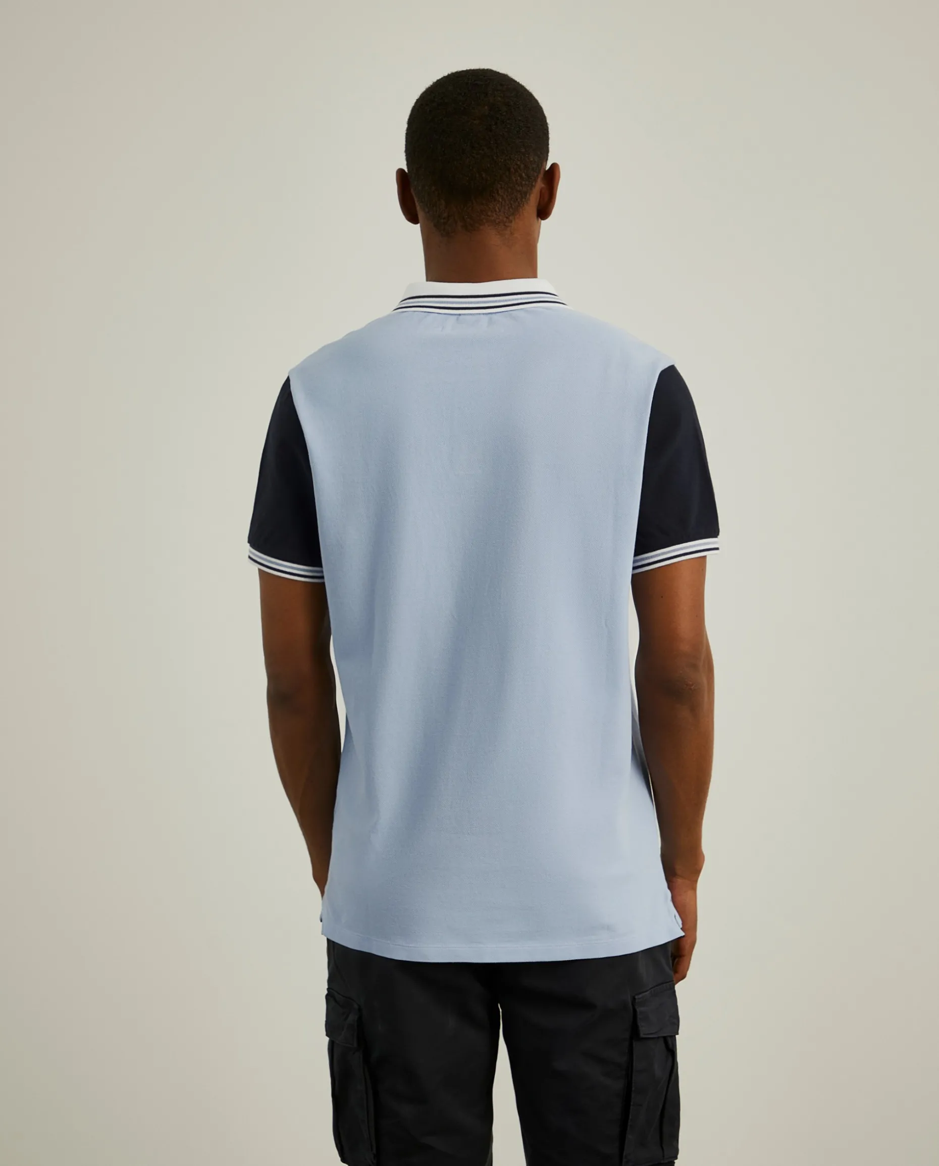 Polo piqué slim fit tricolor