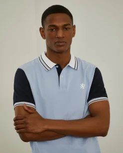 Polo piqué slim fit tricolor
