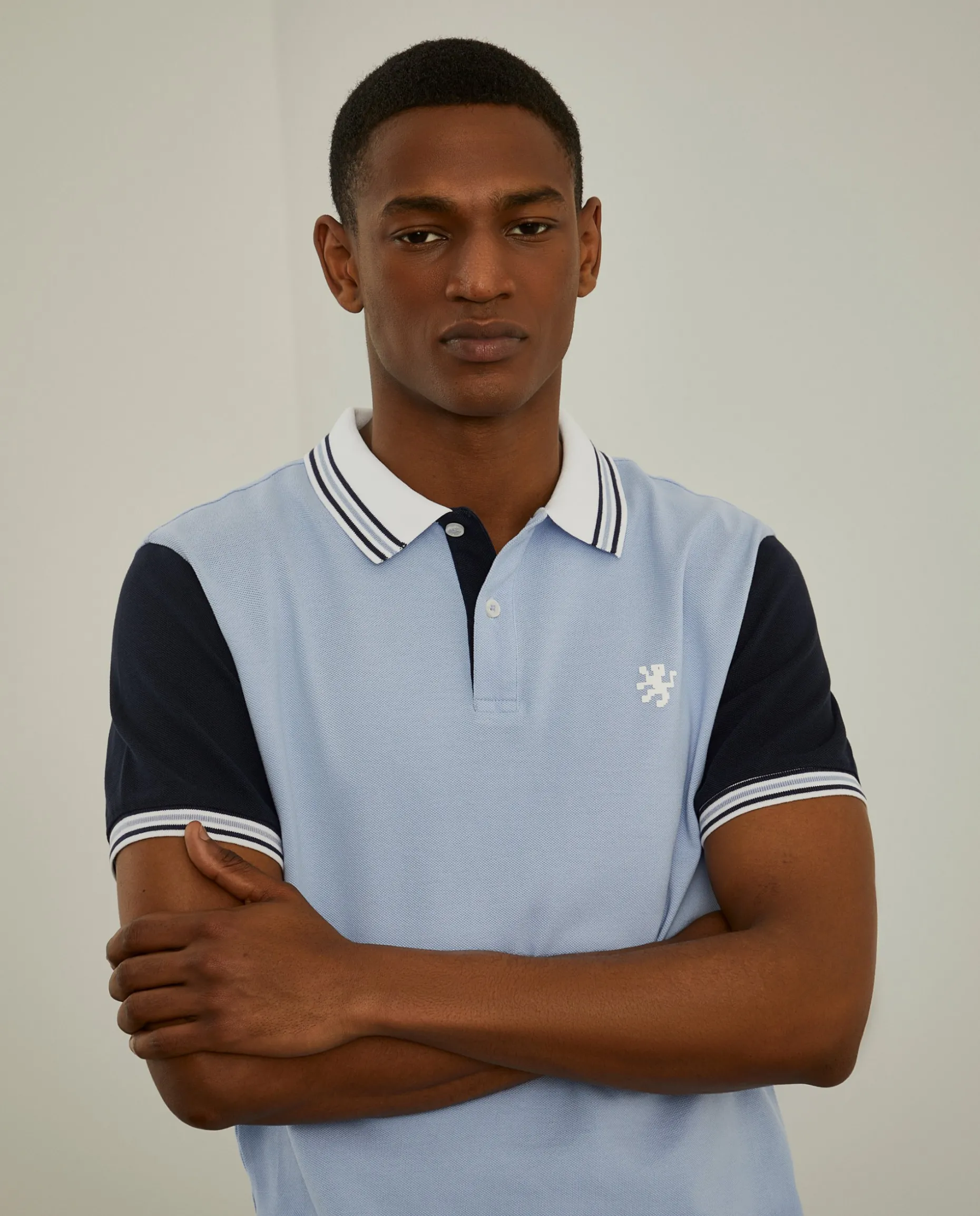 Polo piqué slim fit tricolor