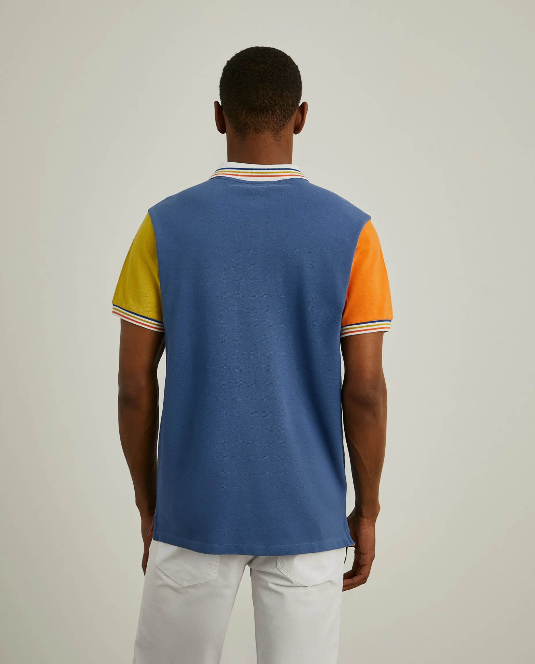 Polo piqué slim fit tricolor