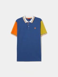 Polo piqué slim fit tricolor