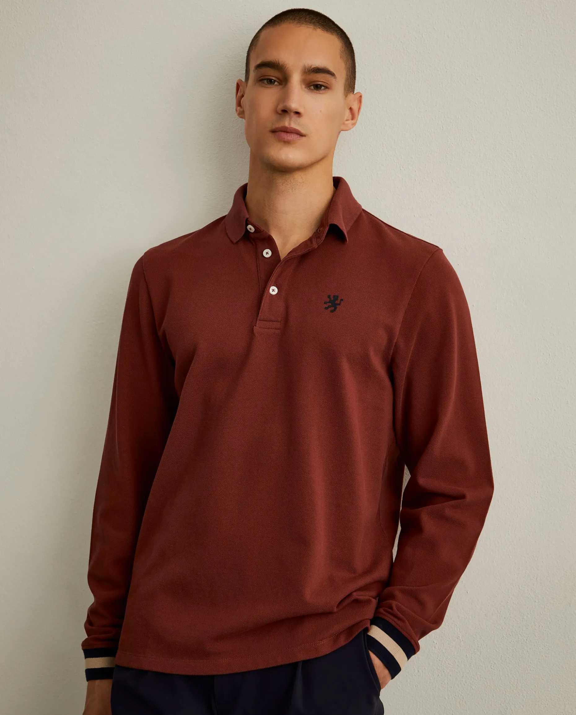 Polo regular fit de manga comprida