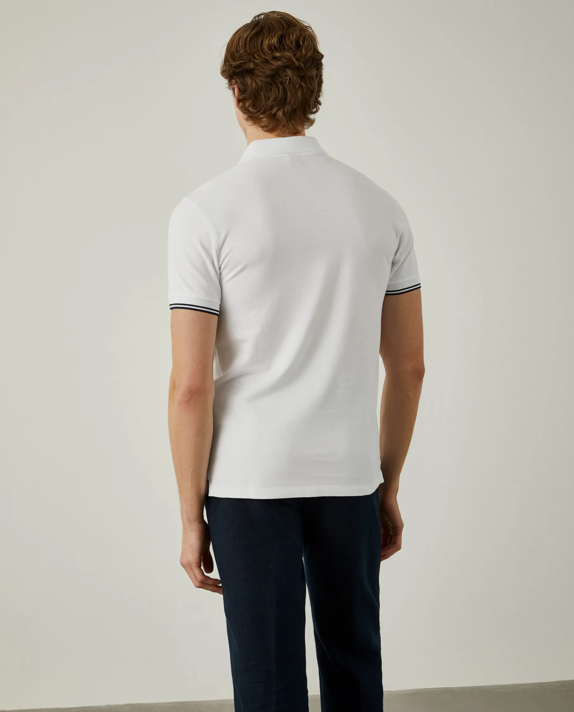 Polo slim fit 100% algodão