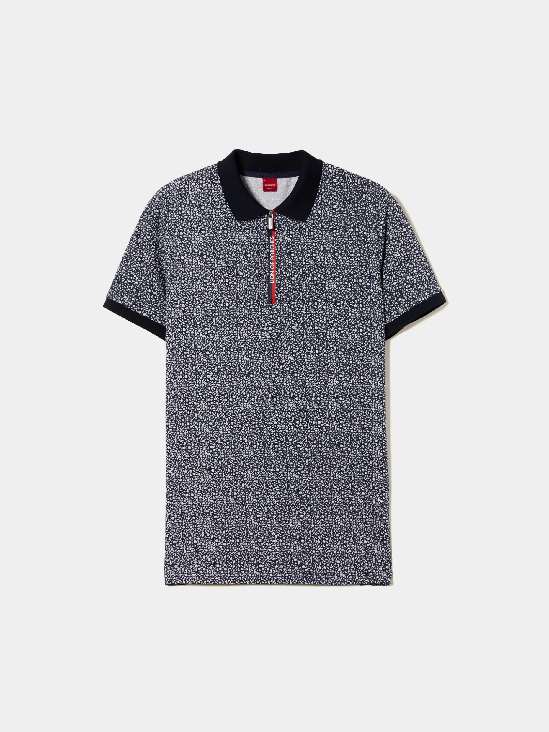 Polo slim fit com padrão de flores