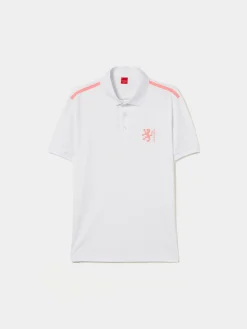 Polo slim fit com risca em contraste