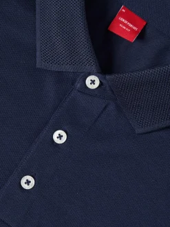 Polo slim fit com riscas a contraste