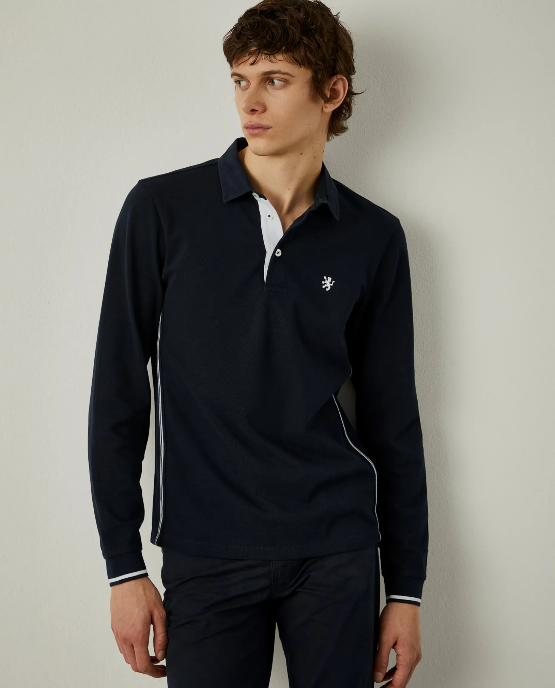 Polo slim fit de manga comprida