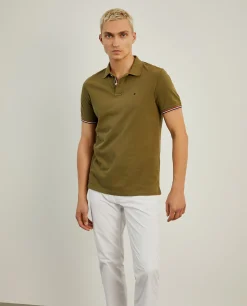 Polo slim fit em algodão