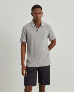 Polo slim fit em algodão