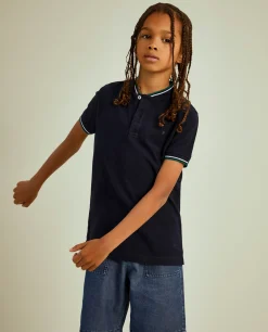 Polo slim fit em algodão