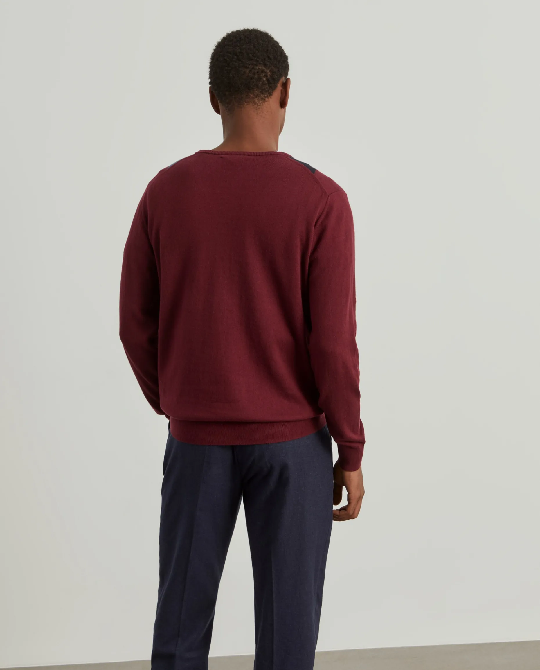 Pullover com losangos em algodão e caxemira