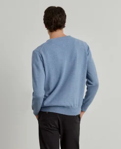 Pullover de lã decote em bico