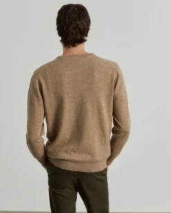 Pullover de lã decote em V