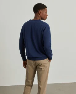 Pullover de lã decote em V