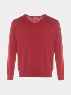 Pullover decote em V algodão e caxemira