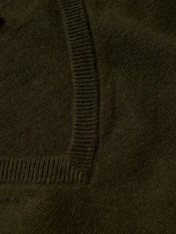 Pullover decote em V algodão e caxemira