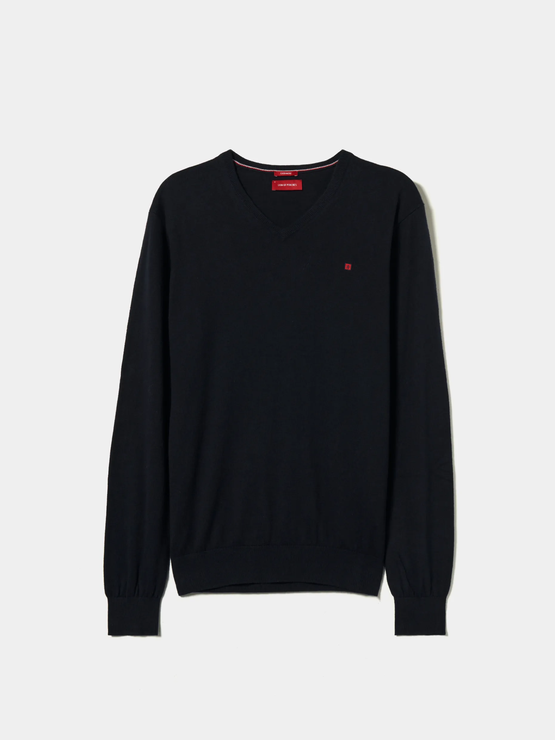 Pullover decote em V de algodão e caxemira