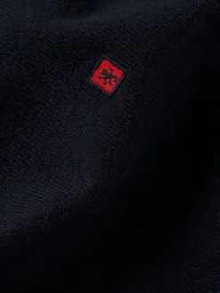 Pullover decote em V de algodão e caxemira