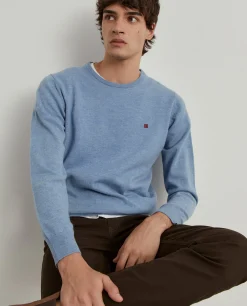 Pullover decote redondo em lã