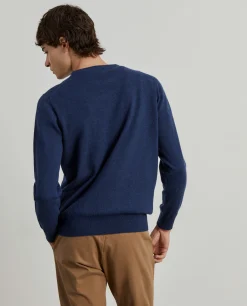 Pullover decote redondo em lã