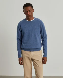 Pullover decote redondo em lã