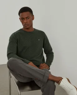 Pullover decote redondo em lã