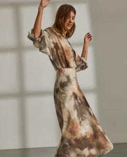 Saia comprida estampada