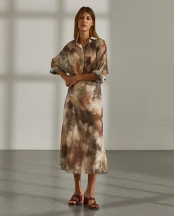 Saia comprida estampada