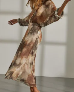 Saia comprida estampada